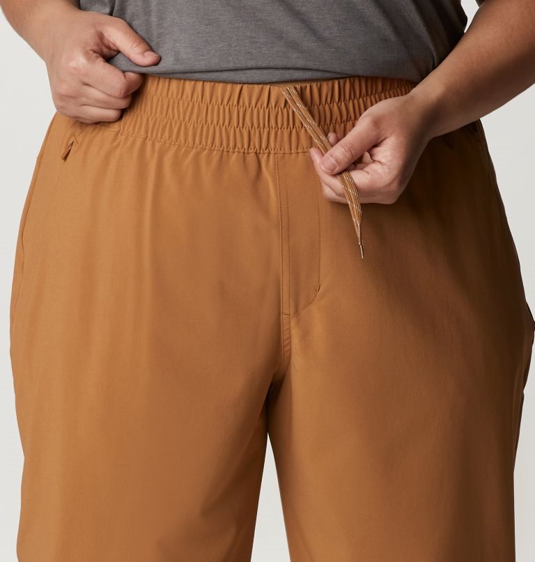 Women's Columbia Pleasant Creek Core Pants Brown | Plus Size CA-R4A80